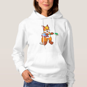 Fox met handdoeken en penseel hoodie