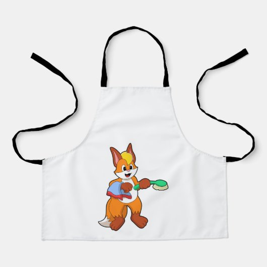 Fox met handdoeken en penseel schort (Voorkant)