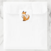 Fox met hart vierkante sticker (Tas)