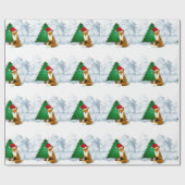 Fox met kerstboompapier voor kinderen cadeaupapier (Vlak)