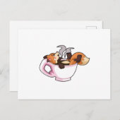 Fox met koffiebeker briefkaart (Voorkant / Achterkant)