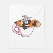 Fox met koffiebeker fleece deken (Voorkant)