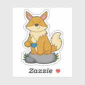 Fox met koffiebeker sticker (Vel)