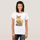Fox met koffiebeker t-shirt (Voorkant volledig)