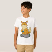 Fox met koffiebeker t-shirt (Voorkant volledig)