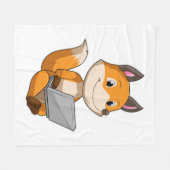Fox met laptop fleece deken (Voorkant (Horizontaal))