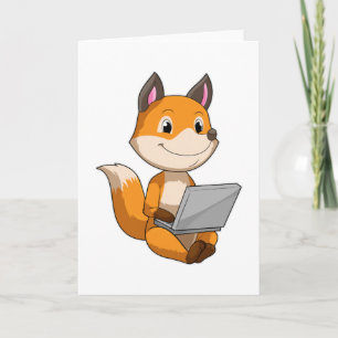 Fox met laptop kaart