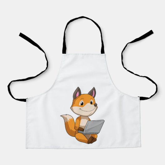 Fox met laptop schort (Voorkant)