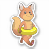 Fox met Lifebuoy Sticker (Voorkant)