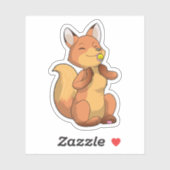 Fox met Lollipop Sticker (Vel)