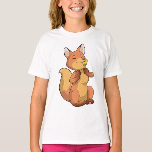 Fox met Lollipop T-shirt (Voorkant)