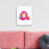 Fox met Pillow en Blanket Canvas Afdruk (Insitu (Woonkamer))