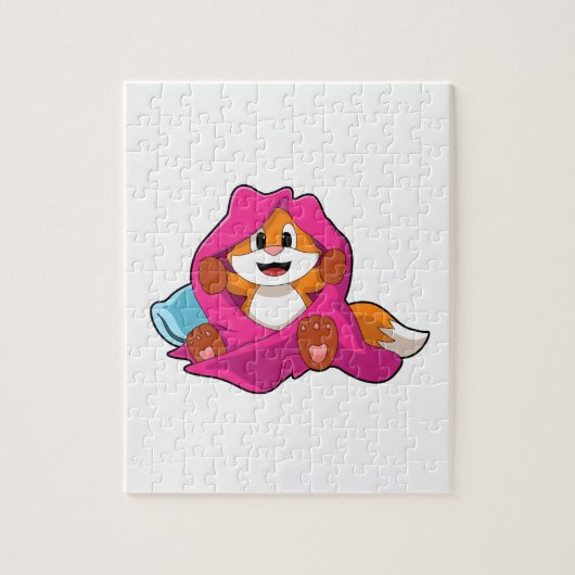 Fox met Pillow en Blanket Legpuzzel (Verticaal)