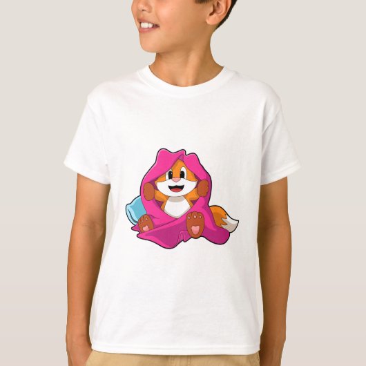 Fox met Pillow en Blanket T-shirt (Voorkant)