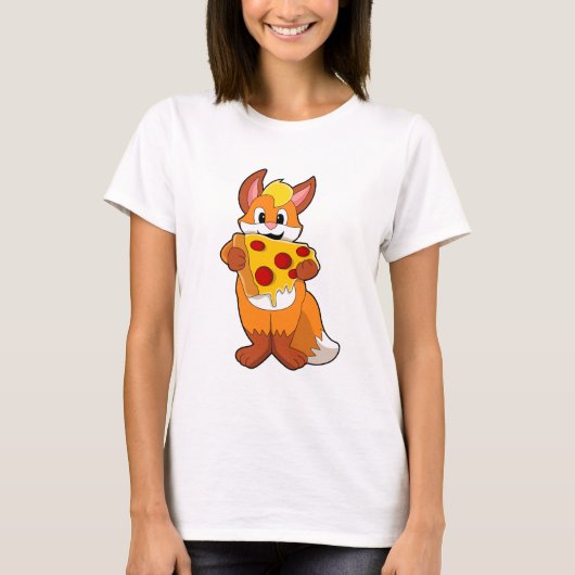 Fox met Pizza T-shirt (Voorkant)