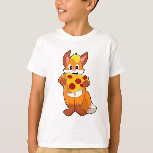 Fox met Pizza T-shirt (Voorkant)
