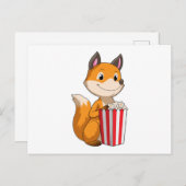 Fox met Popcorn Briefkaart (Voorkant / Achterkant)