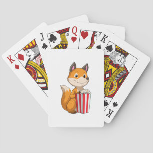 Fox met Popcorn Pokerkaarten