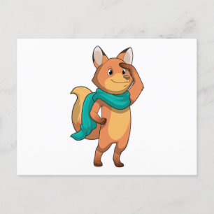 Fox met Scarf Briefkaart