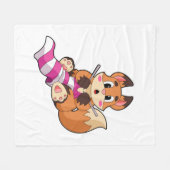 Fox met Scarf Fleece Deken (Voorkant (Horizontaal))