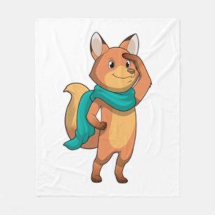 Fox met Scarf Fleece Deken