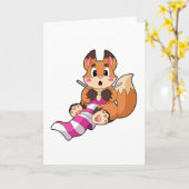 Fox met Scarf Kaart (Gele Bloem)