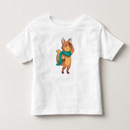 Fox met Scarf Kinder Shirts (Voorkant)