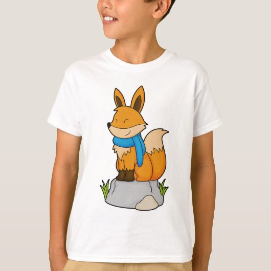 Fox met Scarf op Rock T-shirt (Voorkant)