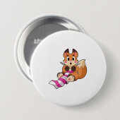 Fox met Scarf Ronde Button 7,6 Cm (Voorkant /achterkant)