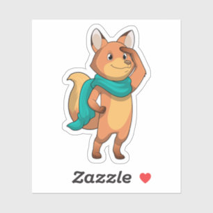 Fox met Scarf Sticker