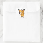 Fox met Wing Vierkante Sticker (Tas)