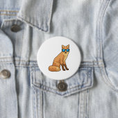 Fox met zonnebril ronde button 7,6 cm (In situ)