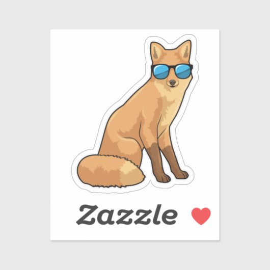 Fox met zonnebril sticker (Vel)