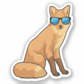 Fox met zonnebril sticker (Voorkant)