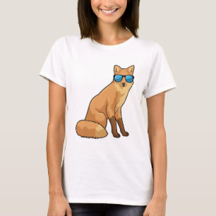 Fox met zonnebril t-shirt