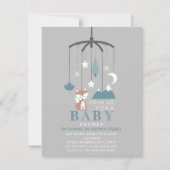 Fox Mobile Modern Boy Baby shower Kaart (Voorkant)
