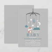 Fox Mobile Modern Boy Baby shower Kaart (Voorkant / Achterkant)