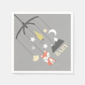Fox Mobile Modern Neutral Baby shower servetten (Voorkant)