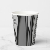 Fox Modern Art Design in Zilver Gelukkige Verjaard Papieren Bekers (Rechts)