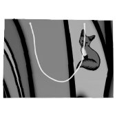 Fox Modern Art Design in Zilver Groot Cadeauzakje (Achterkant)