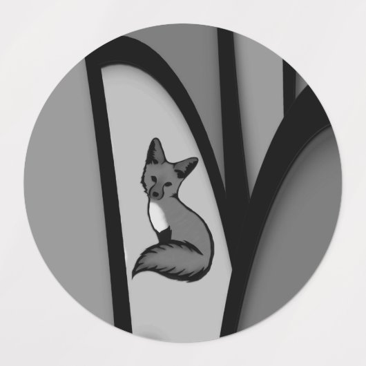 Fox Modern Art Design in Zilver Labels (Design 1)