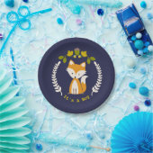Fox Modern Boy Baby shower Papieren Bordje (Feest)