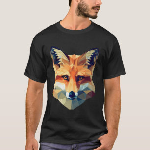 Fox Moderne Polygoon Stijl Dier T-shirt