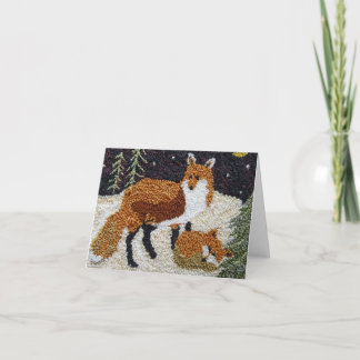 Fox Moeder en Cub Notecard Kaart
