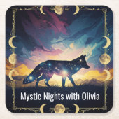 Fox Moon Onderzetter - Mystic Nights (Voorkant)