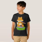 Fox muzikant fluit muziek t-shirt (Voorkant volledig)