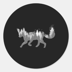 Fox Natuur Outdoor Wandelen Camping Jachtcadeau Ronde Sticker