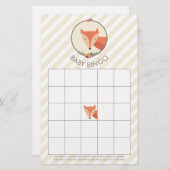 Fox Neutraal Baby shower Games Bingo (Voorkant / Achterkant)