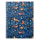 Fox Night Forest Celestial Seamless Pattern Notitieboek (Voorkant)