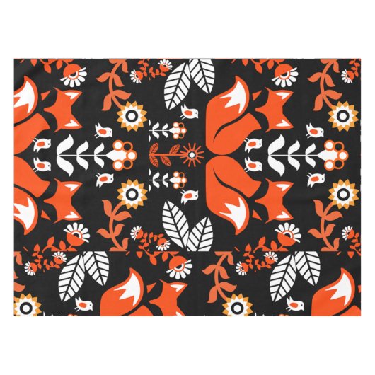 Fox Nordic Scandinavian Folk Art nappe (Devant (Horizontal))